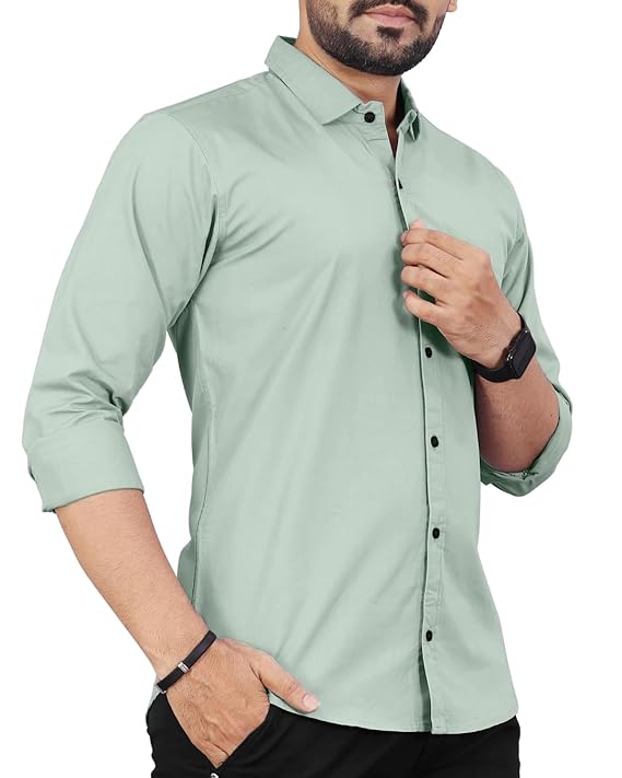 Men's Cotton Full Sleeve Shirt | Regular Fit Casual & Formal Wear with Patch Pocket