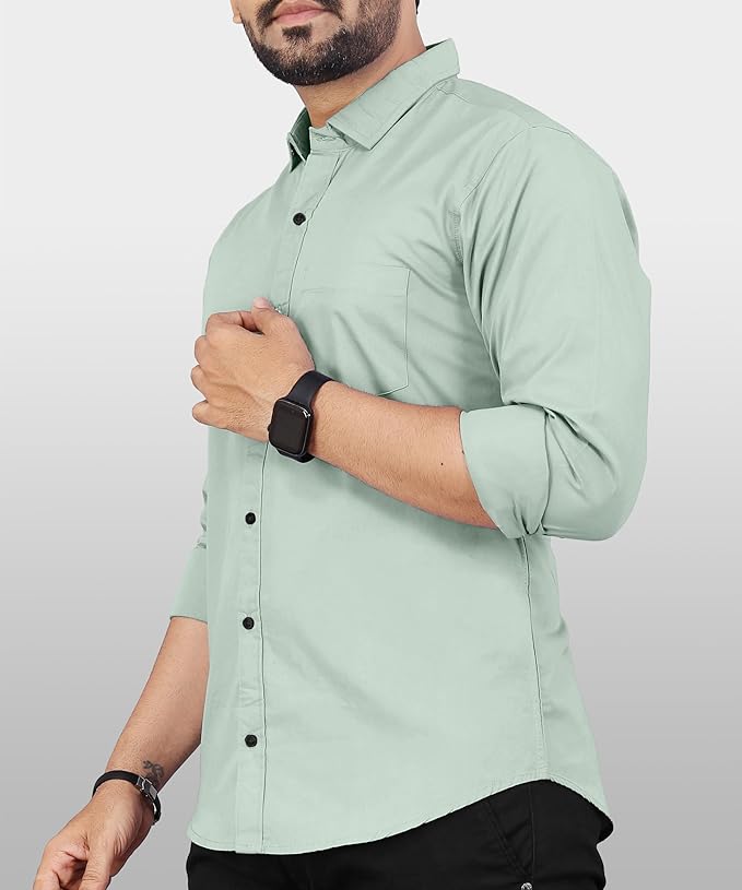 Men's Cotton Full Sleeve Shirt | Regular Fit Casual & Formal Wear with Patch Pocket - Image 3