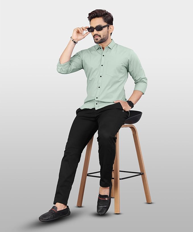 Men's Cotton Full Sleeve Shirt | Regular Fit Casual & Formal Wear with Patch Pocket - Image 5