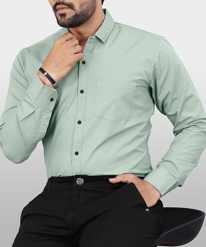 Men's Cotton Full Sleeve Shirt | Regular Fit Casual & Formal Wear with Patch Pocket - Image 6