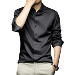 Men's Stylish Solid Satin Casual Shirt for Men Full Sleeves| Poly Satin Silk Shirt