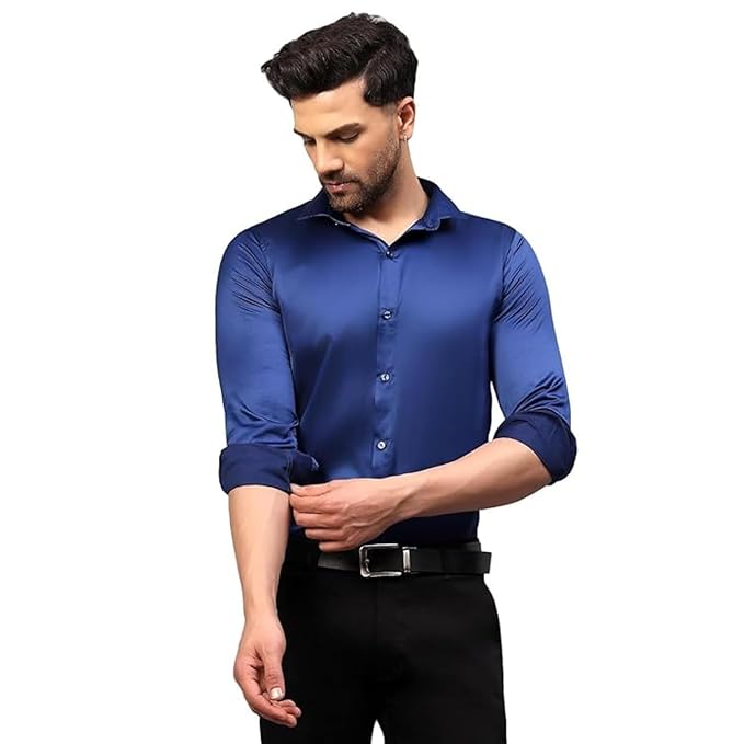 Men's Stylish Solid Satin Casual Shirt for Men Full Sleeves| Poly Satin Silk Shirt - Image 6